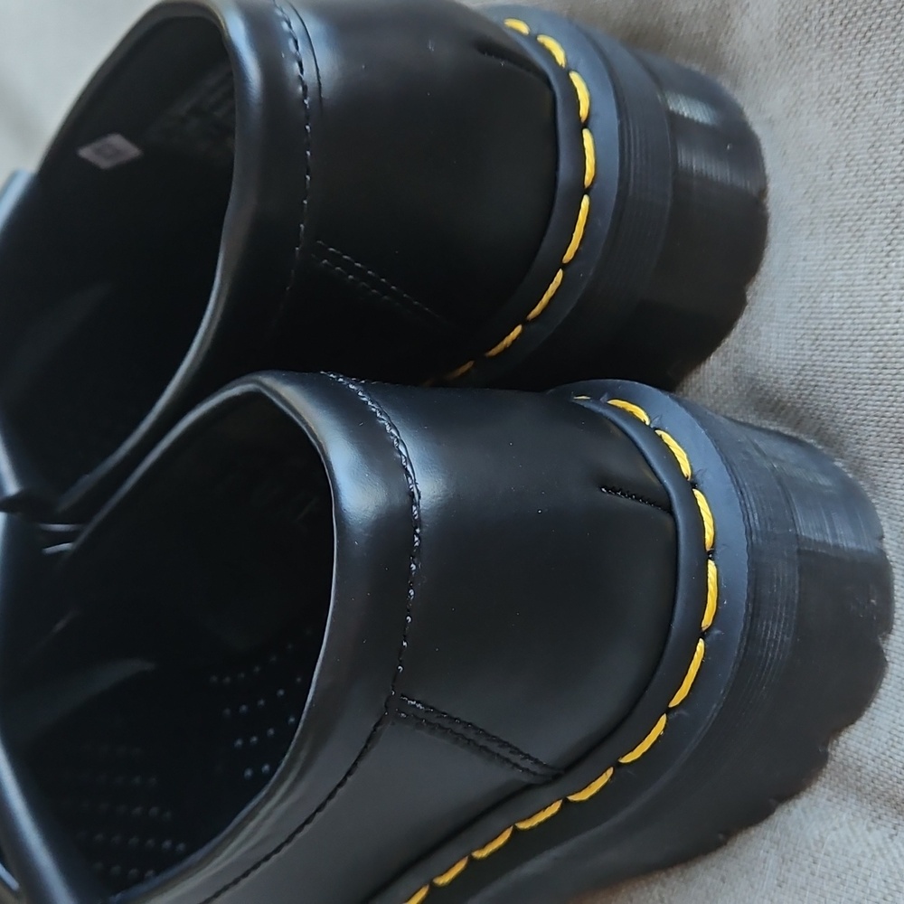 Dr Martens Adrian Quad Platform Tassel Loafers Black Leather- Unisex M6, W7 - Picture 6 of 10